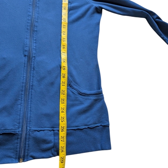 Lululemon Jacket Vintage Rare Track Blue Striped Collar Full Zip Women's size 10 - Picture 14 of 15